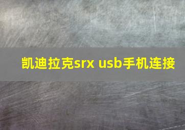 凯迪拉克srx usb手机连接